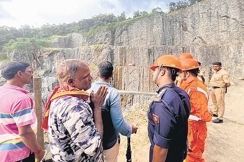 Udai, brother of Ajai Kumar Rai, talks to the NDRF team