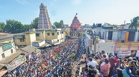 All the temple chariots were either restored or newly built this year, said HR&CE Minister P K Sekar Babu, who was among the first to pull the rope