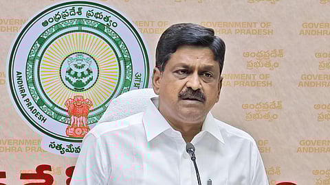 Finance minister Payyavula Kesav addressing the media on Tuesday.