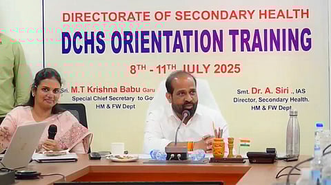 Health Minister Satya Kumar Yadav inaugurated a four-day training program for District Coordinators of Hospital Services (DCHS) from all 26 districts at the Directorate of Secondary Health in Tadepalli on Tuesday.