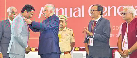 Governor and President of Indian Red Cross Society, AP State Branch, S Abdul Nazeer takes part in the Annual General Meeting in Vijayawada.