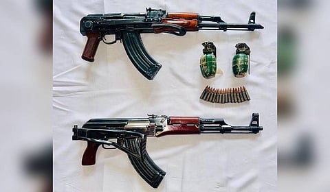 Image of AK 47 rifles with live catridges used for representational purposes only.