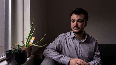 Pro-Palestinian activist Mahmoud Khalil poses for a portrait during an interview, July 3, 2025, in New York.