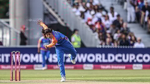 Radha Yadav dismisses Tammy Beaumont.
