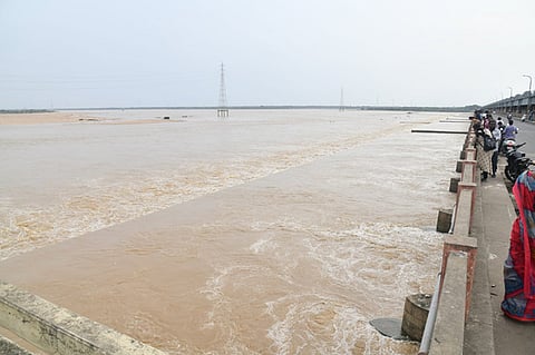 All 175 gates of the Cotton Barrage and 48 gates of the Polavaram project have been lifted to release floodwaters into the sea.