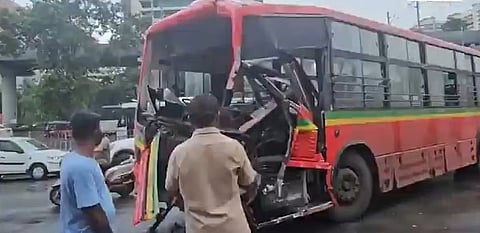 The accident occurred around 6.30 am in front of the Vanrai police station when the wet-leased bus, operated by the Brihanmumbai Electric Supply and Transport (BEST), was heading from Dindoshi to Sewree.