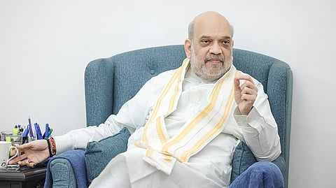 Union Home Minister Amit Shah during an interview with The New Indian Express in New Delhi.
