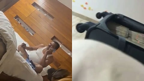 Shiv Sena minister Sanjay Shirsat’s video has surfaced showing a half-opened bag with what appears to be bundles of currency notes lying near his bed. Shirsat has confirmed the authenticity of the video
The minister is also under scrutiny for allegedly purchasing a hotel worth Rs 120 crore at a significantly undervalued price of Rs 65 crore.