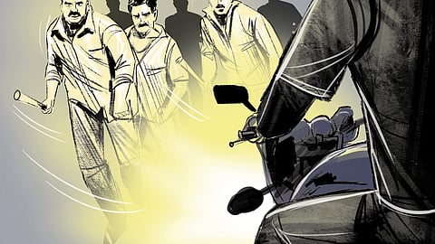 Police sources said in the morning, the two officers went to Dungeri to nab a youth who was allegedly involved in ganja smuggling.