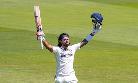 India opener KL Rahul celebrates his century at Lord's