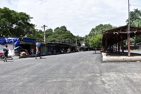 After several years of delay, the CCMC has finally begun paving a fresh asphalt at the MGR Wholesale Vegetables market premises in the west zone of the city.