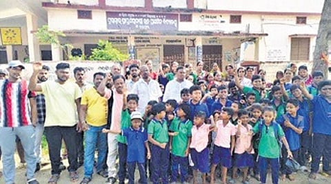 Upon receiving the information, police reached the spot and attempted to persuade the villagers to unlock the school.