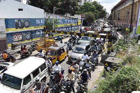 Owing to the poorly planned UGD project works at the Ram Nagar area in the city, the people and motorists were left to suffer by the Coimbatore City Municipal Corporation CCMC.