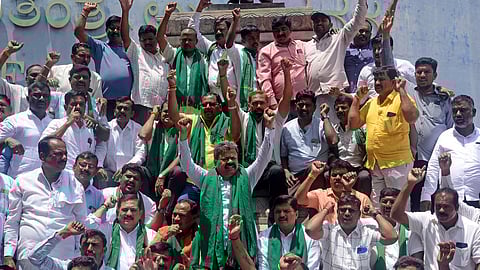 Image of protesting farmers used for representational purposes only