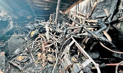 The initial estimate of damage is around Rs 20 lakh.