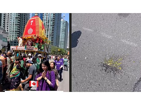 Eggs were allegedly hurled at a Rath Yatra procession in Toronto.