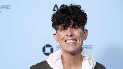 Poet Andrea Gibson, one of the subjects of the documentary film “Come See Me in the Good Light,” poses at the premiere of the film during the Sundance Film Festival on Jan. 25, 2025, in Park City, Utah.