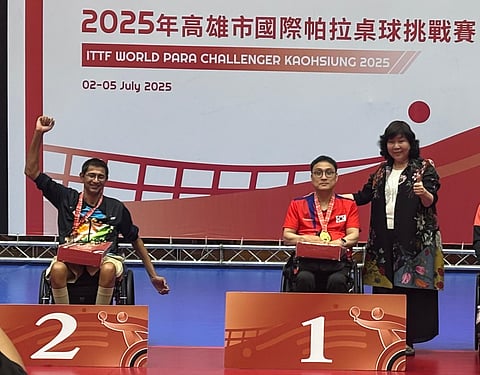 Para table tennis player from Tamil Nadu JD Madan(L) has won two silvers and a bronze at Asian Level meets in Taipei and Kaohsiung