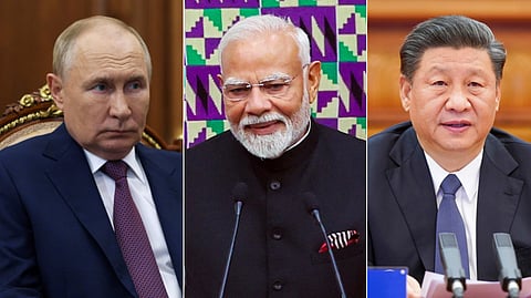 (L to R) A collage of Russian President Vladimir Putin, Prime Minister Narendra Modi, and Chinese President Xi Jinping.