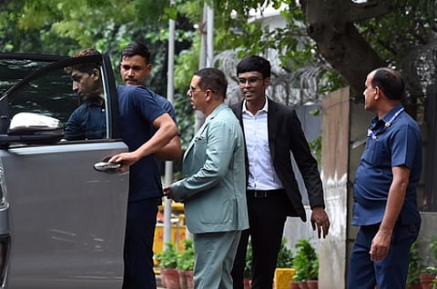 FILE | Robert Vadra coming out from ED office, in New Delhi .