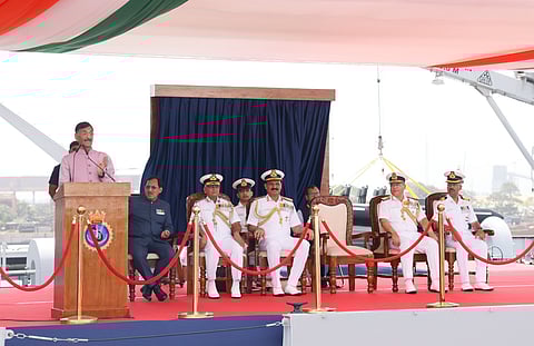 MoS (Def) Sanjay Seth at the Commissioning ceremony
