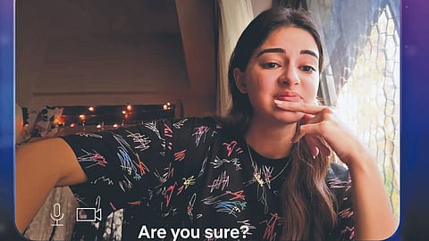 A still from the 2024 film CTRL. In it, Nella (Ananya Panday) uses an AI app called CTRL, which provides her with a personalised AI assistant.