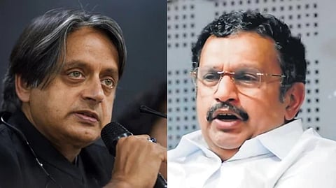 Shashi Tharoor (L), Senior Congress leader K Muraleedharan (R)