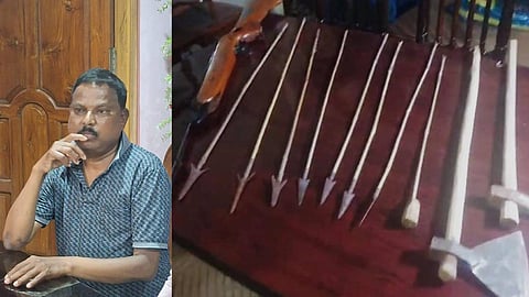 DFO Nityananda Nayak, and his mini armoury.