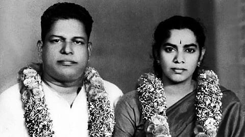 VS Achuthanandan and his wife Vasumathi on their wedding day on July 18, 1967.