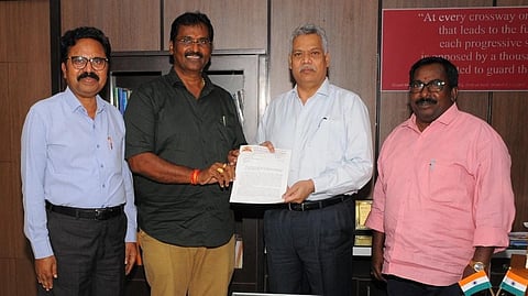 Employees union (EU) of APSRTC presented a representation letter to VC & MD Ch Dwaraka Tirumala Rao on Monday.