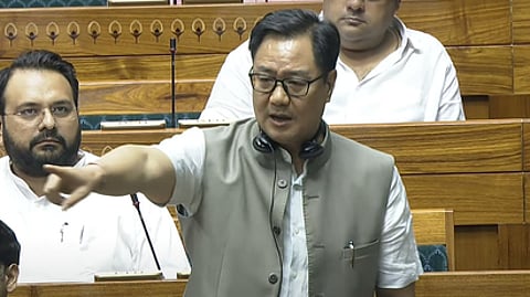 Kiren Rijiju condemns Oppn for disrupting Parliament.