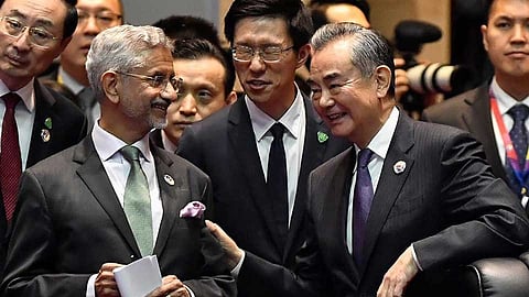 S Jaishankar with his Chinese counterpart Wang Yi.