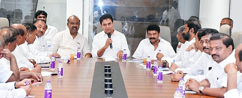 BRS working president KT Rama Rao held a meeting with the party’s BC leaders at the residence of former minister Talasani Srinivas Yadav here on Tuesday.
