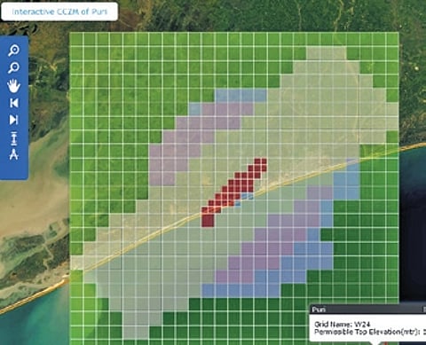 The interactive colour coded zoning map.