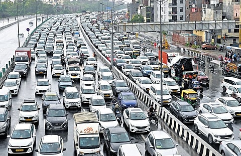 Traffic woes are mounting due to increasing vehicles and encroachments.