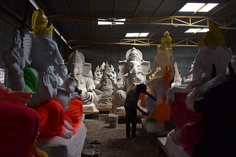 Decorations should be done with biodegradable and organic colours such as sandalwood, turmeric and red ochre to reduce chemical contamination of water bodies.