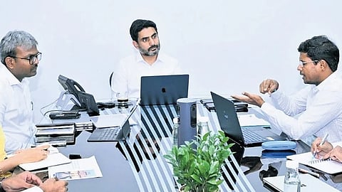 AP HRD, IT and Electronic In a review meeting, Lokesh emphasised the need to fast-track construction of the Common Facility Centre (CFC) with Centre’s support.