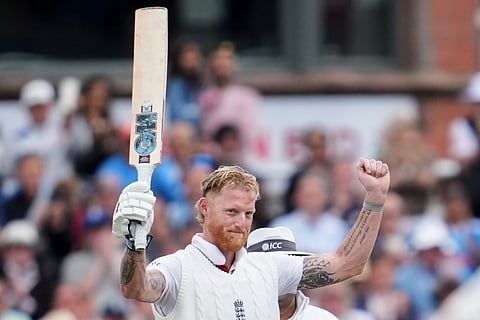 England captain Ben Stokes celebrates his century