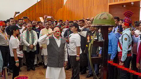 : Union Minister and BJP National President J.P. Nadda during a programme organised on the occasion of Kargil Vijay Diwas at the party headquarters, in New Delhi.