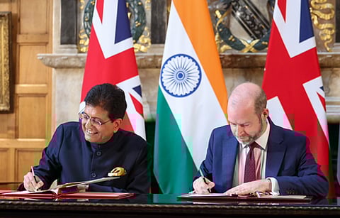 Union Minister for Commerce and Industry Goyal asserted that the agreement was signed with the UK "confidently" on India's terms while protecting "sensitive items" in the agriculture and dairy sectors.