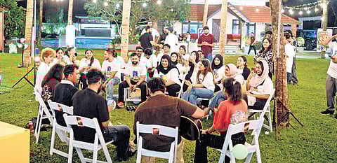 The Rooftop Band Calicut performing at a private event in Kozhikode