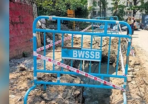 Image of BWSSB barricade used for representational purposes only.