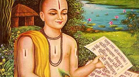 Tulsidas composing his famous Avadhi Ramcharitramanas