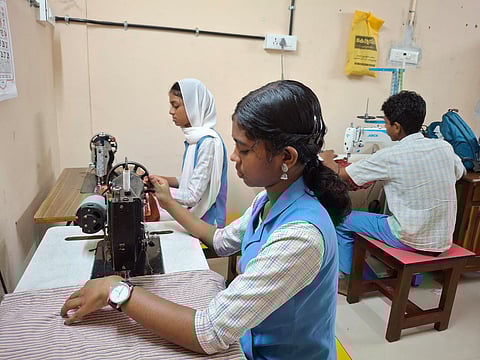 The school authorities started a small tailoring unit, Thanima Production Centre in February this year aimed at building a bridge between learning and living for the kids.