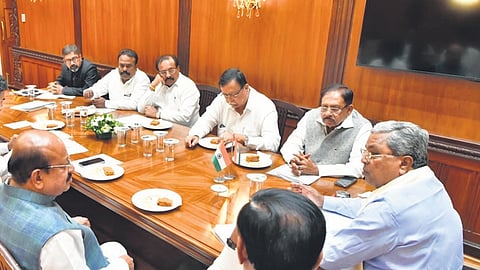 CM Siddaramaiah meets ministers and Congress MLAs in Bengaluru on Tuesday