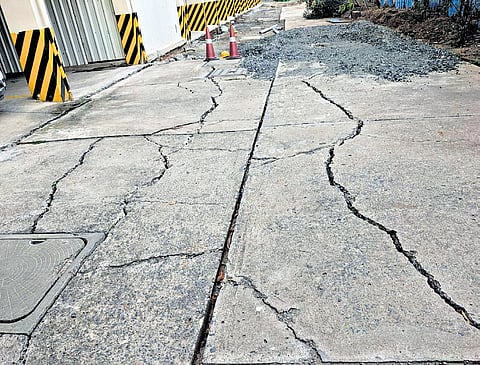 Residents say new cracks have developed on the premises of adjacent buildings where the first cracks appeared on Sheshadripuram First Main Road.