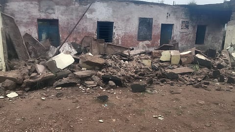Collapsed government school room in Udaipur