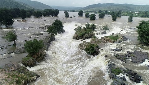 A view of the Hogenakkal dam in Karnataka.
