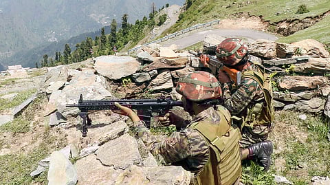 Security forces along the Line of Control in the Poonch sector of Jammu and Kashmir.