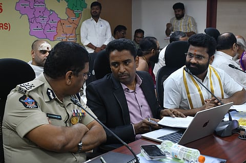 NTR Collector G Lakshmisha, Vijayawada CP SV Rajasekhar Babu and Kanaka Durga temple EO VK Seena Naik held a coordination meeting on Tuesday.